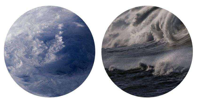 Storm Eunice Damage - Clouds and Waves. Yorkshire.