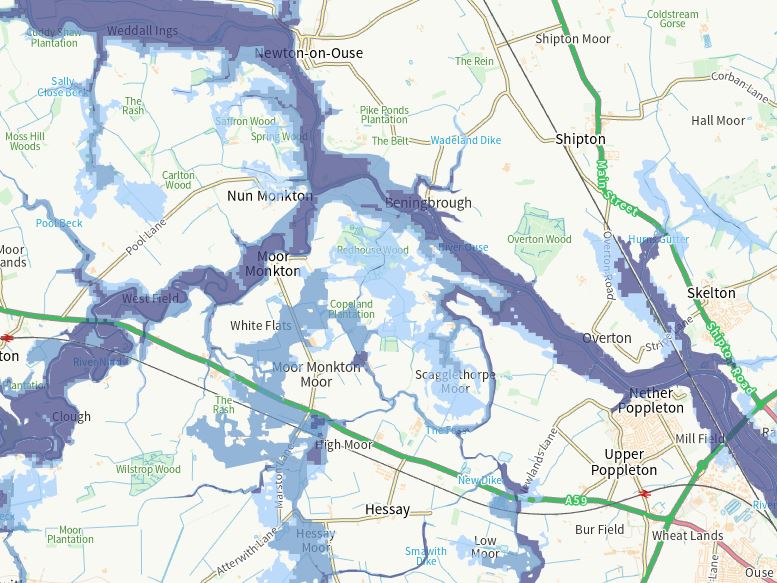 York Flood Map - North West