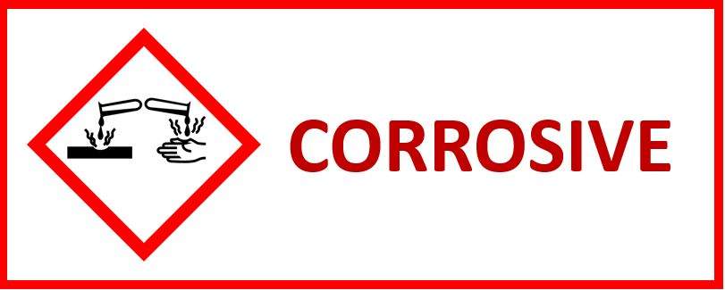 Corrosive store hazard symbol